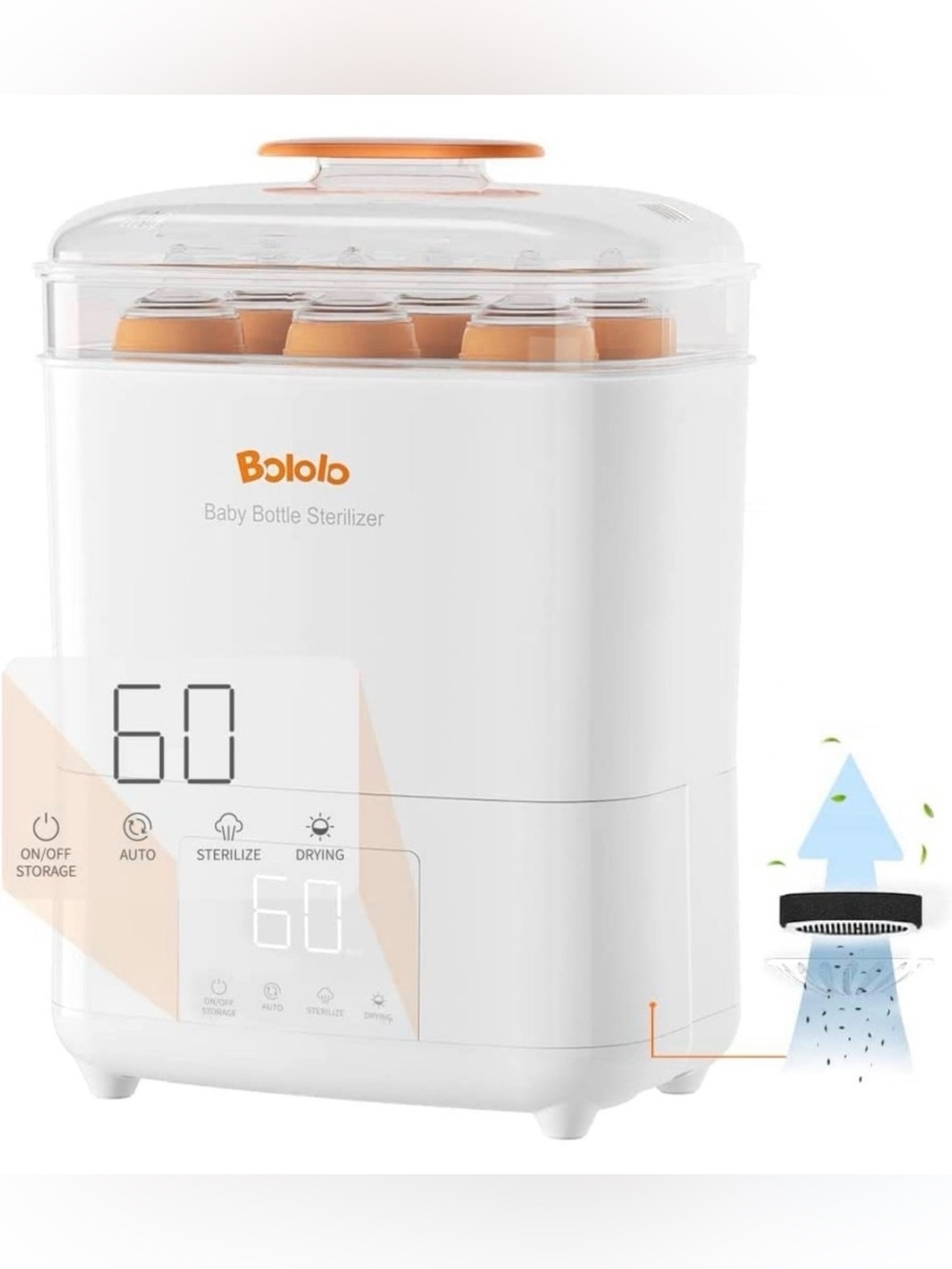 Kids Orange & White Baby Bottle Sterilizer